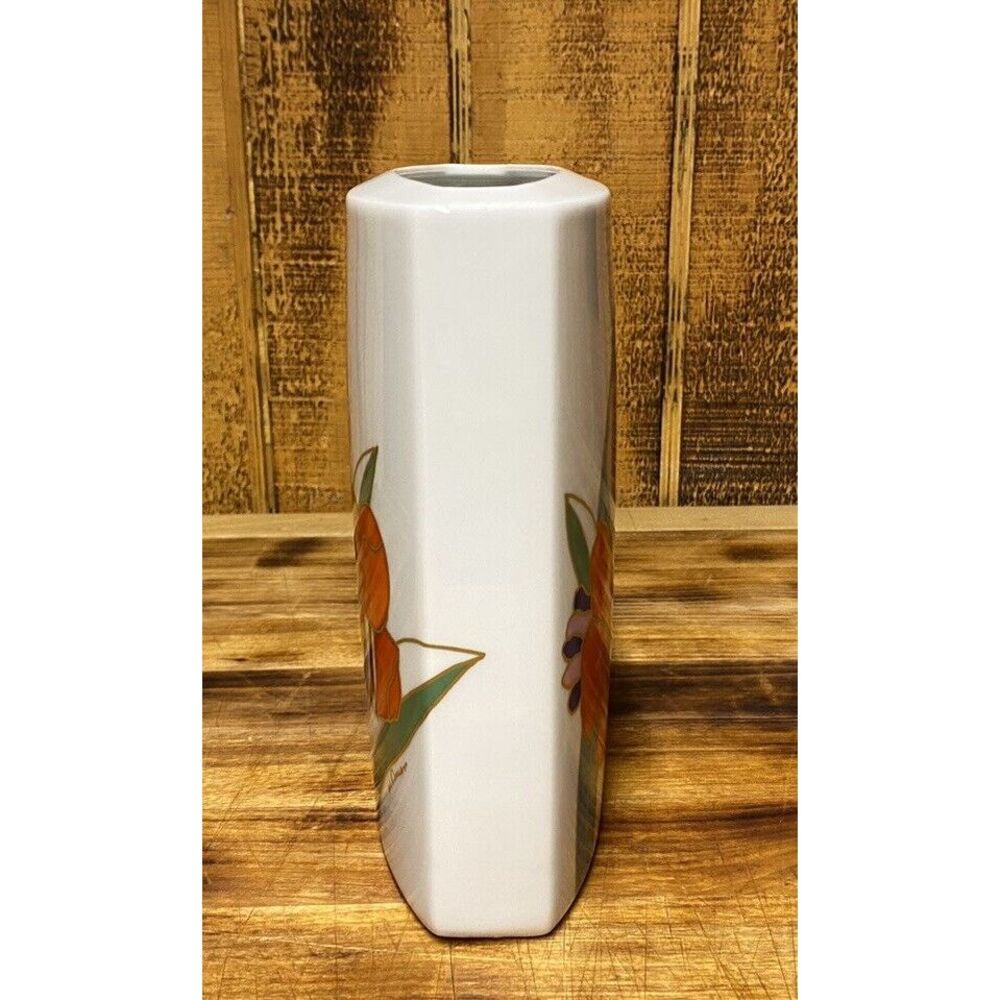 Rosenthal Studio Line Signed Wolf‎ Bauer Collection Vintage Floral Vase 7"x 5" - Picture 5 of 11